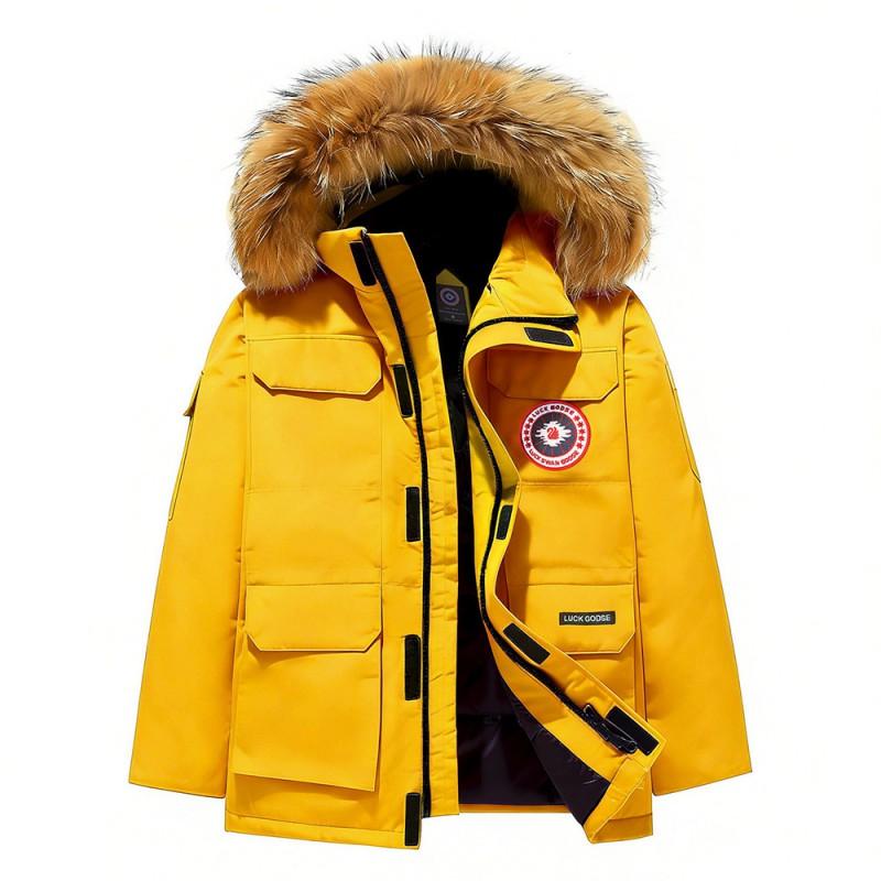 Plus Size Goose Down Parka Couples Mid-Length Winter Jacket 2026 Men Women Warm Workwear Style