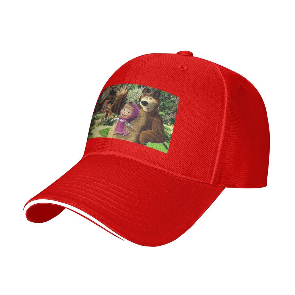 Cartoon Masha And The Bears Cap Casual Baseball Caps Adjustable Hat Hip Hop Summer Unisex Baseball Hats Customizable
