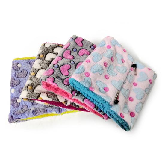 Pet Bird Parrot Plush Heart Print Warm Soft Hanging Hammock Sleeping Bed Nests