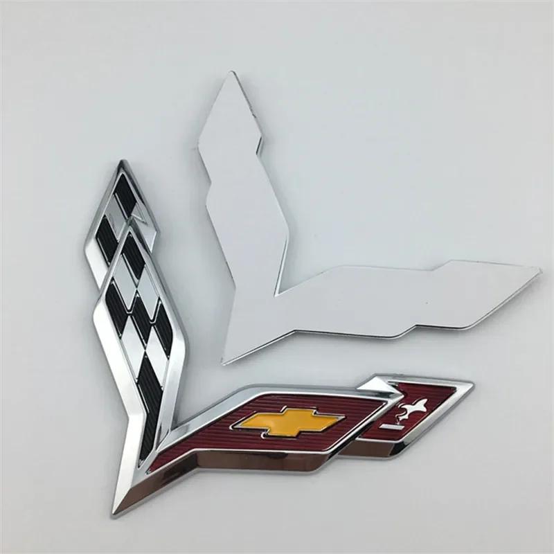 2pcs ABS Car Front Emblem Rear Trunk Badge Sticker for Chevrolet Corvette Logo Aveo Cruze Malibu Captiva Trax Niva Captiva