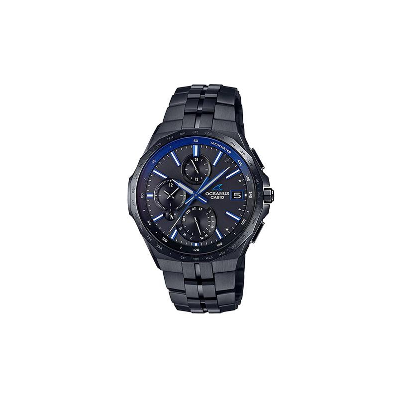 Casio OCEANUS series-Poseidon 5000 Poseidon all black solar quartz waterproof Bluetooth calendar solar quartz movement titanium strap OCW-S5000B-1AJF
