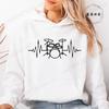 Autumn Fleece Hoodie Drum Heartbeat Print Hooded Drummer Fashion Sweatshirt Long Sleeve Top Drumming Music Musician Band Hoodies