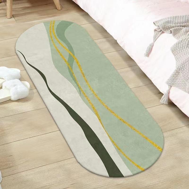 Dywanik sypialniany przy łóżku Dywan do salonu Mata antypoślizgowa Owalny dywanik pod stolik kawowy