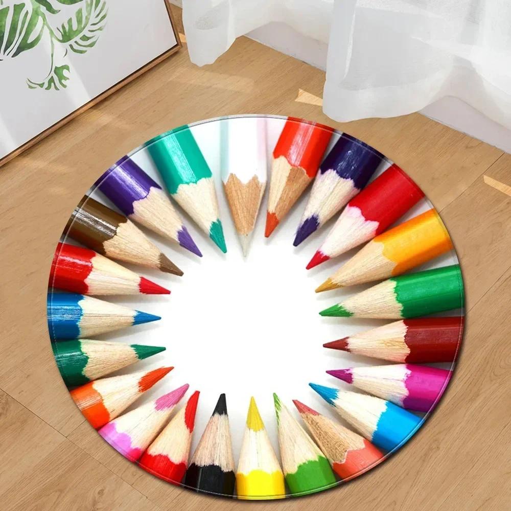 Crystal Velvet Trippy Rainbow Swirl Round Rug,Colorful Psychedelic Print Non Slip Floor Mat for Bedroom, Living Room,Chair Decor