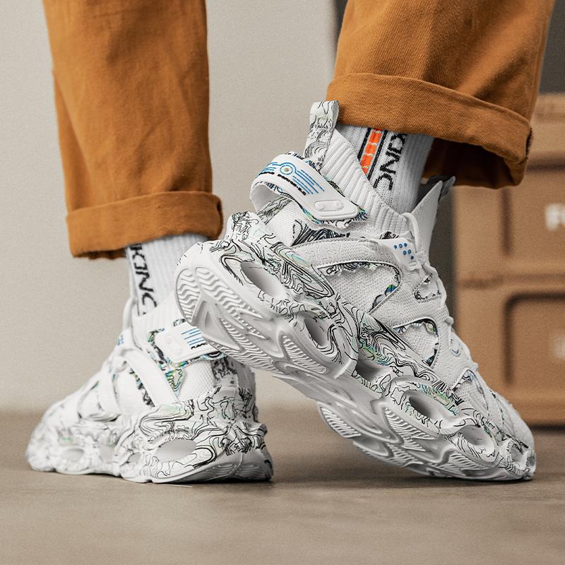 Модные кроссовки мужские удобные мужские кроссовки носки беговая спортивная обувь — фото 6