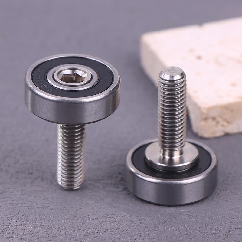 Łożyska wałeczkowe JS600026-8C2L25M8 o średnicy zewnętrznej 26 mm ze stali nierdzewnej, 1/2 szt. Łożyska z gwintem M8 do drzwi i okien