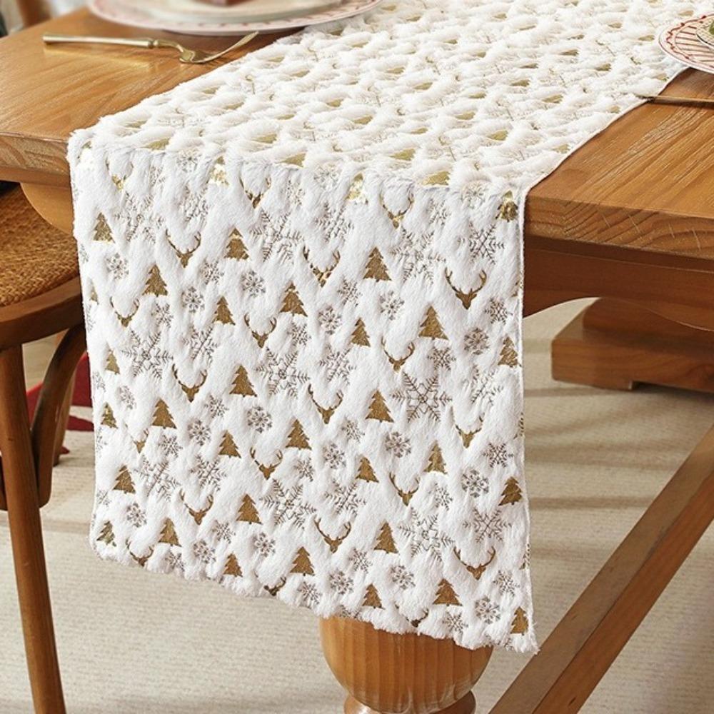 Christmas Tree Pattern Christmas Table Runner Embroidered Cabinet Cover Towel Dinner Party
