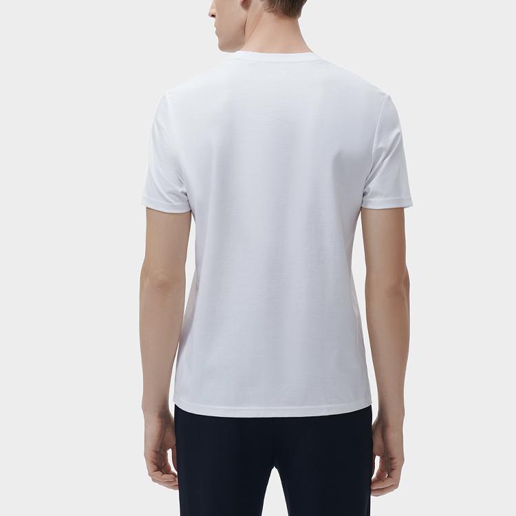 FILA White Special Series American Retro Letter Logo Print Simple Sports Casual Crew Neck Short Sleeve T-Shirt Men Tops F11M317101FWT
