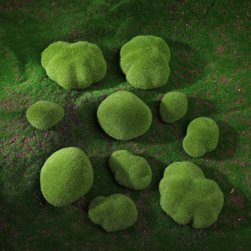 Cross-Border Fake Moss Green Algae Stone Ball for Aquatic Plant Landscaping