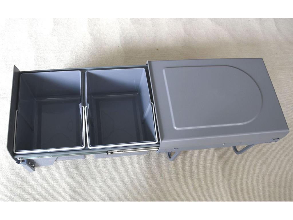 Under-Sink Pull-Out Double Bucket Trash Can with Lid