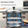 SUPOR 304 Stainless Steel 26cm Double-Layer Steamer Pot