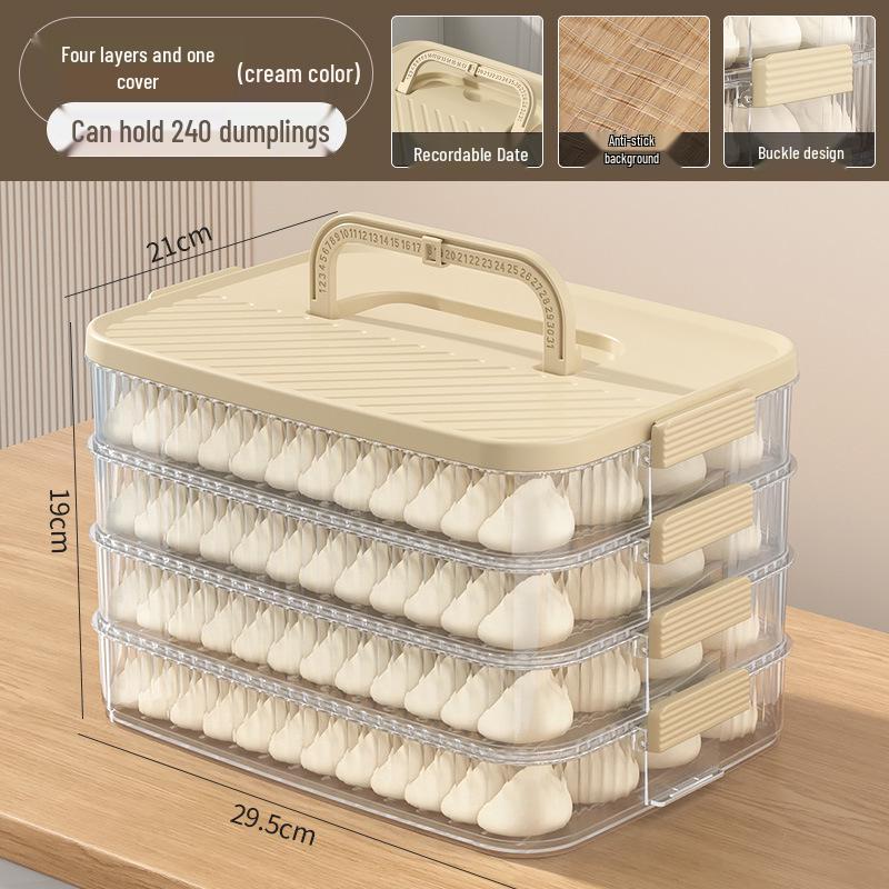 Mehrschichtige Lebensmittelgeeignete Gefrieraufbewahrungsbox für Teigtaschen und Wontons