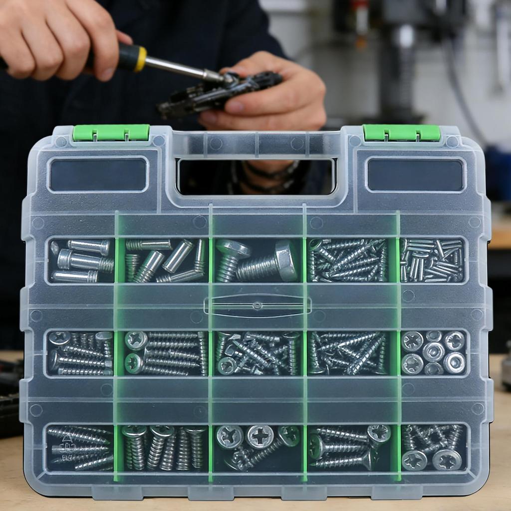 34-compartment Screw Organizer Box Screw Craft Jewelry Organizer Box Metal Parts Hardware Tool Screwdriver Repair Tool Box
