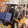 1/64 Remote-Controlled Alloy Forklift Engineering Vehicle Tabletop Toys Model Collection Gift For Boys