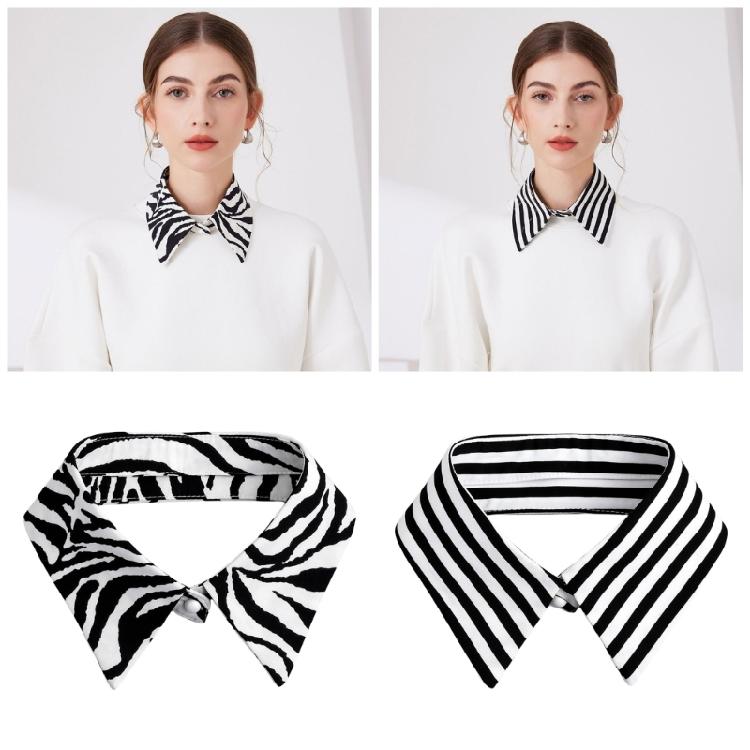 Modern Black White Striped Faux Collar Insert Detachable Collar False Lapel Blouse Collar False Collar Fashion Statement