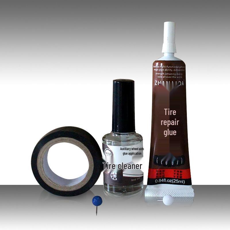 Black Slow-Drying Soft Rubber Adhesive for Tire Repair. 25ml Tire Repair Glue чёрный