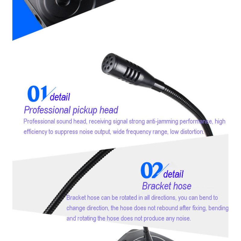 Professional Condenser Wired Gooseneck Microphone Desktop High Sensitivity Capacitor Mic