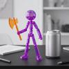 3/6Pcs Posable Stickman Action Figure with Handheld Items Movable Joints Stickman Fidget Toy Desktop Decoration Gift for Collectors