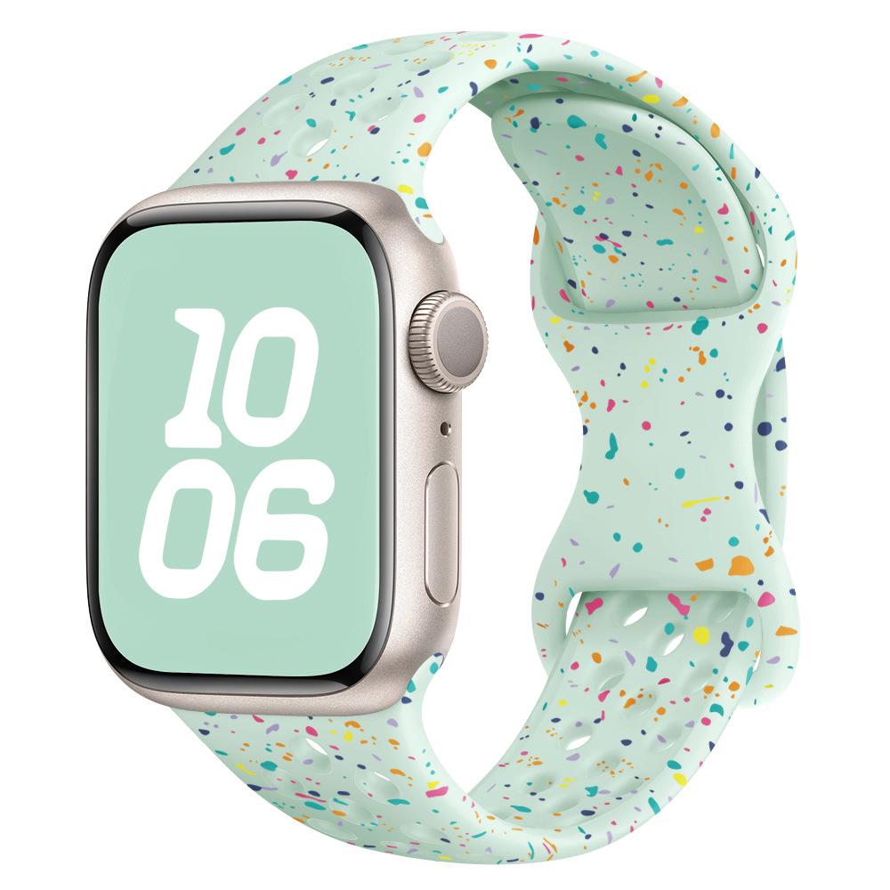 Blassminzgrünes magnetisches gewebtes Silikonarmband für Apple Watch Series 1-10