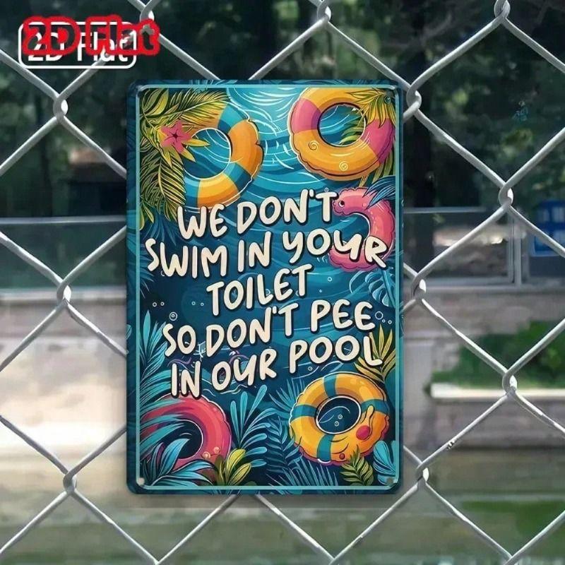 

Metal Poster Wall Decor Funny Pool Sign No Peeing Sign