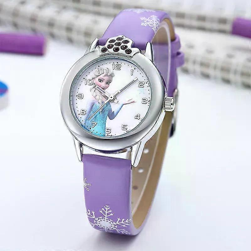 Princess Children's Watch Genuine Leather Strap Cute Children's Cartoon Watch Gift