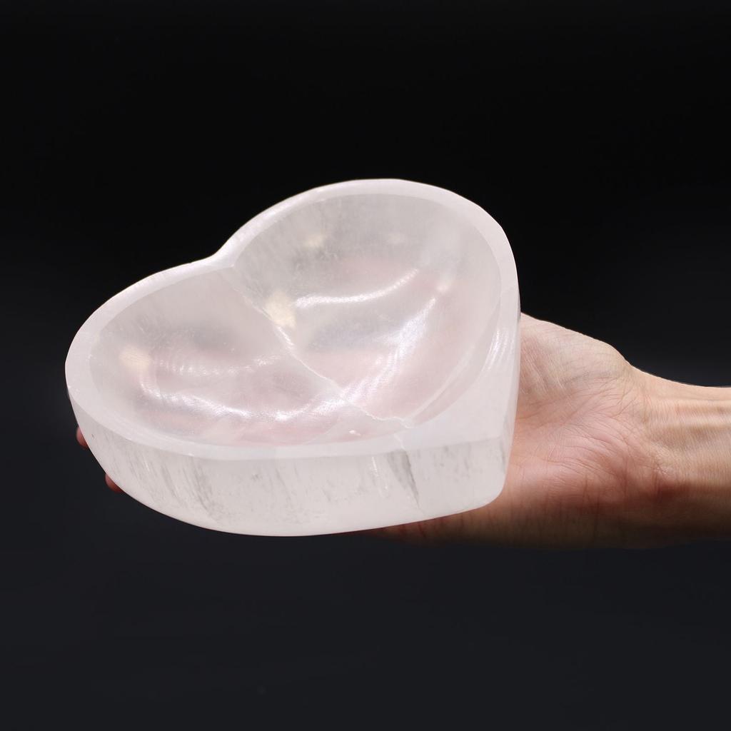 Selenite Heart Bowl 15cm
