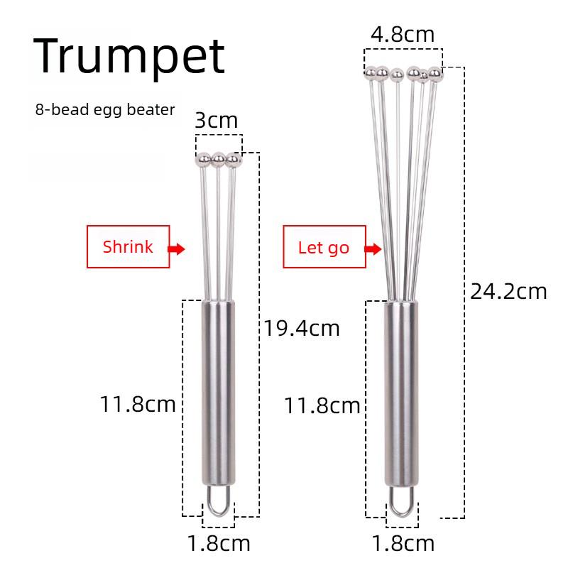 

Stainless steel ball egg beater, handheld batter mixer, kitchen and household manual egg stirrer, multifunctional baking tool
