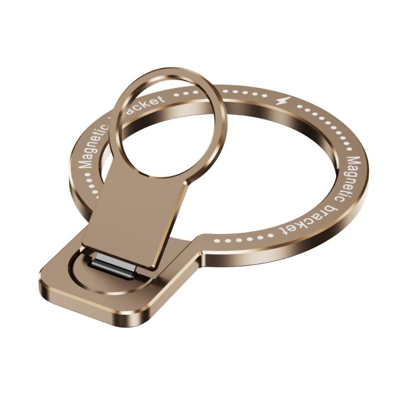 Thin Portable Foldable Magnetic Phone Holder 360 Rotation Aluminum Phone Stand Simple Installation for Magnetic Devices