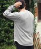 [CLIFMEYER] Honeycomb Waffle Long-Sleeve T-Shirt for Men, X-LARGE, Gray