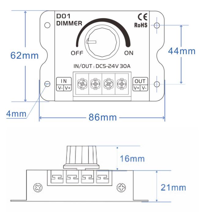 DC5V-24V 12V 30A LED Knob Dimmer 2.4G RF Wireless 14Key Remote Controller For Single Color Strip Lights Tape Ribbon