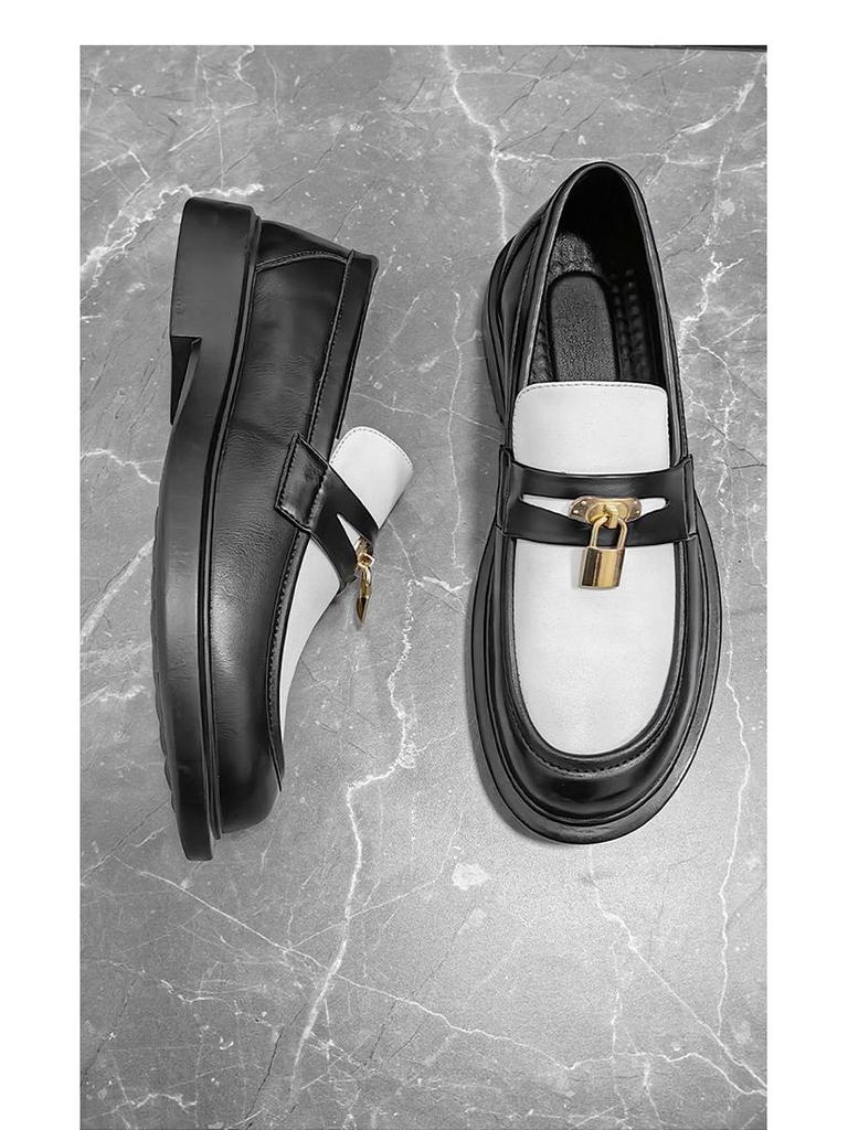 Men's Plus Size Leather Slip-on Loafers: Formal & Casual Thick Sole Shoes