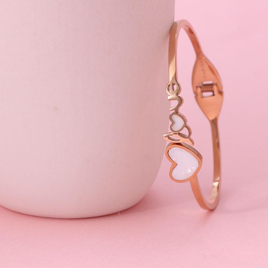 European & American Style Heart Stainless Steel LOVE Women's Luxury Bracelet