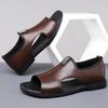 Sandals for Men Hollow Out Casual Shoes Soft Sole Comfort Beach Shoes for Men New Leather Flat Sandal Designer Sandalias