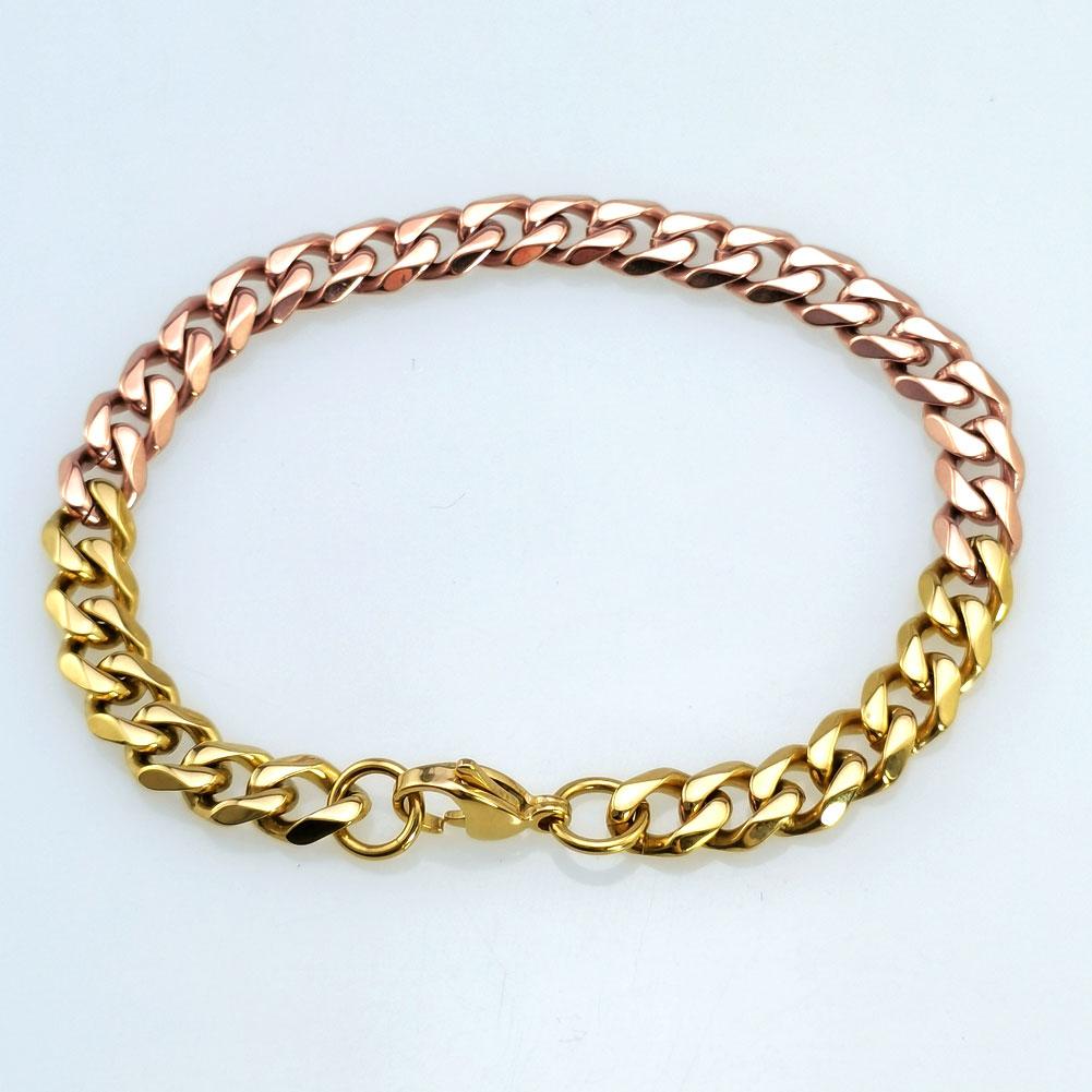 New 316L stainless steel 18K gold and rose dual Hip hop bracelet anklet