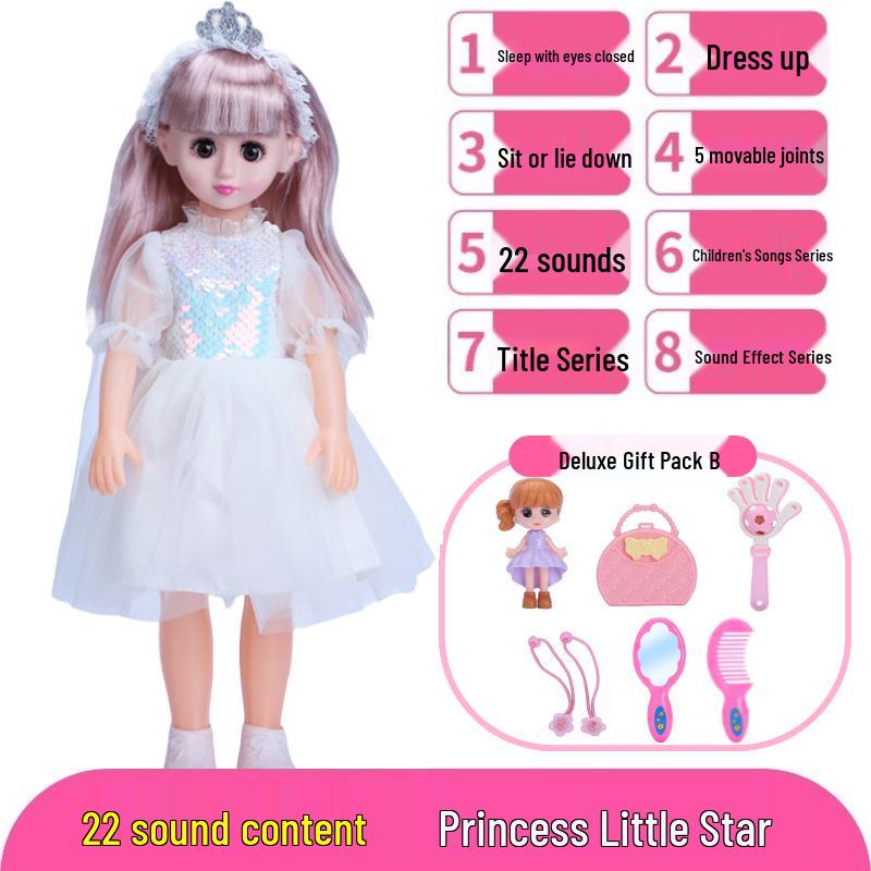Conjunto de Boneca Inteligente Interativa com Roupas Trocáveis - Brinquedo de Princesa para Meninas, Presente de Aniversário Perfeito
