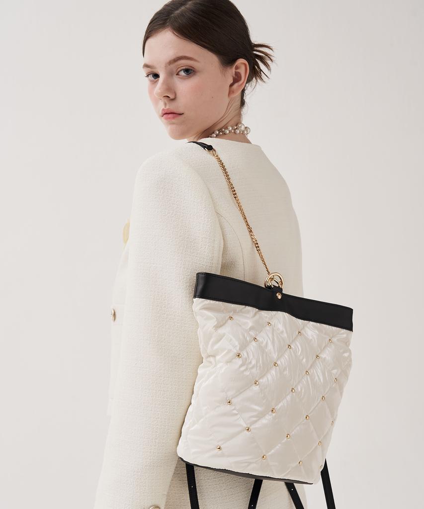 Jina In Ny 3-Way Use Elizabeth Mini Backpack [White Combo]