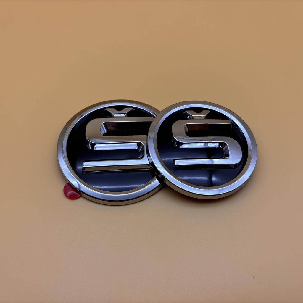 1pcs 9cm 8cm Refit S Logo Car Front Hood Rear Trunk Emblem For Fabia Octavia VRS Superb Rapid Yeti Karoq Vision Accessories