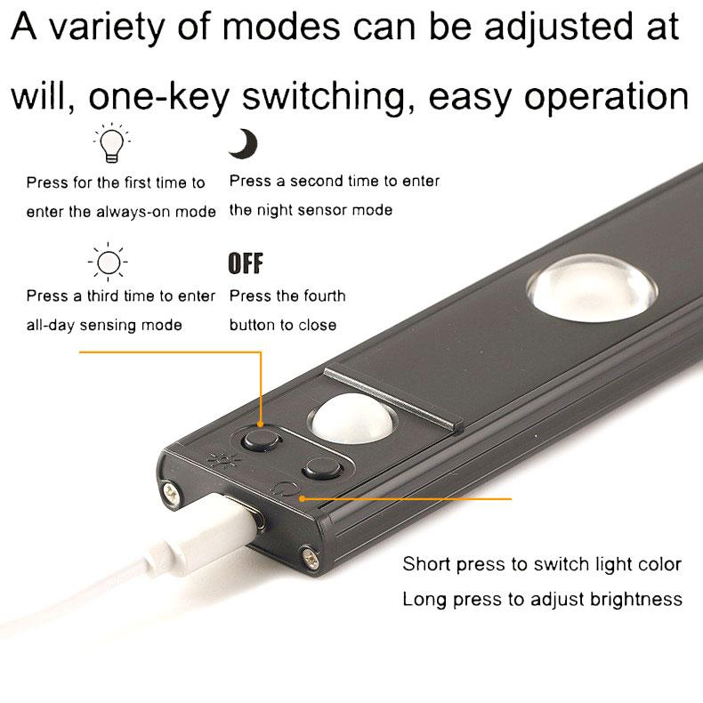 Motion Sensor Light LED Sensor Lamp Wireless Ultra Thin USB LED For Kitchen Cabinet Bedroom Wardrobe Indoor Lighting Night Light