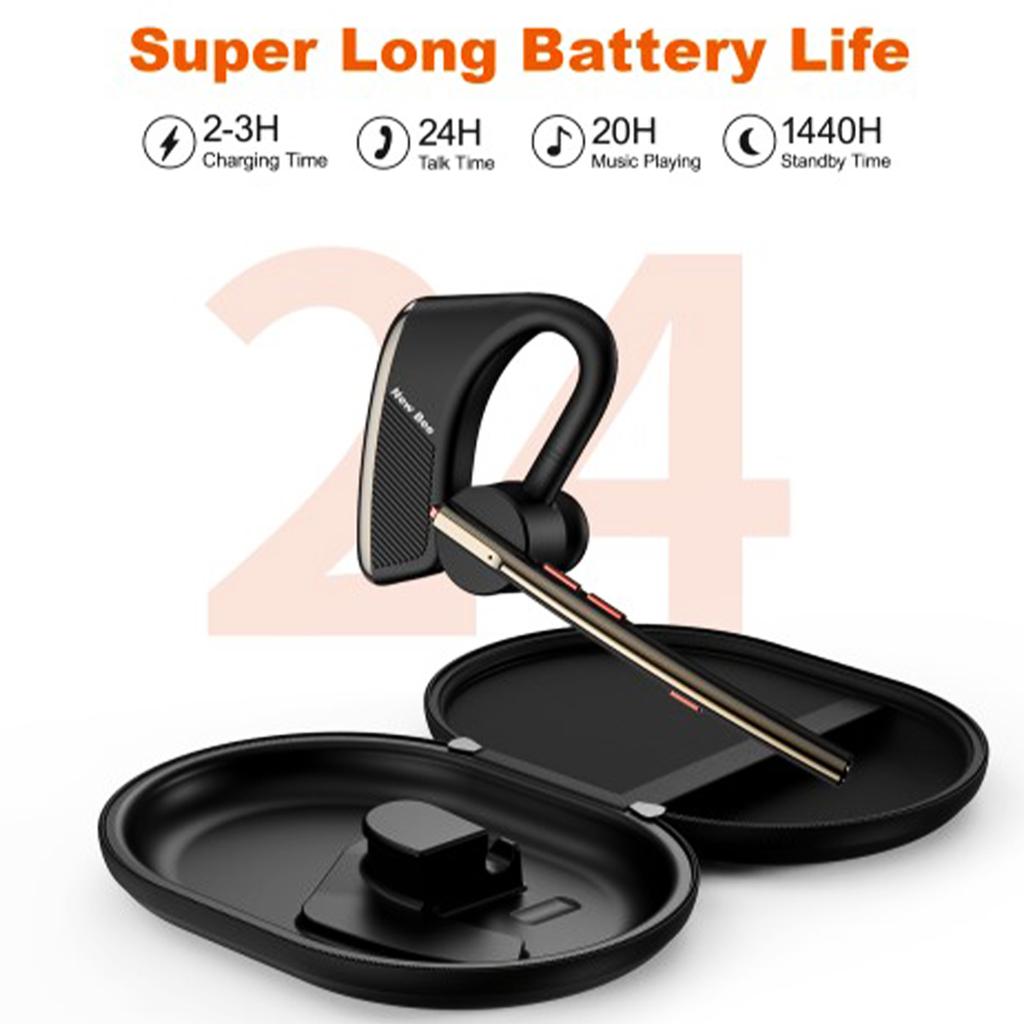 New Bee M50 Wireless BT5.2 Headset Hands-Free Earbud with Noise Cancelling Microphone for Office