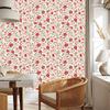 Wallpaper Flowers and Leaves Beige and White for Living Room and Bedroom 50x1000
