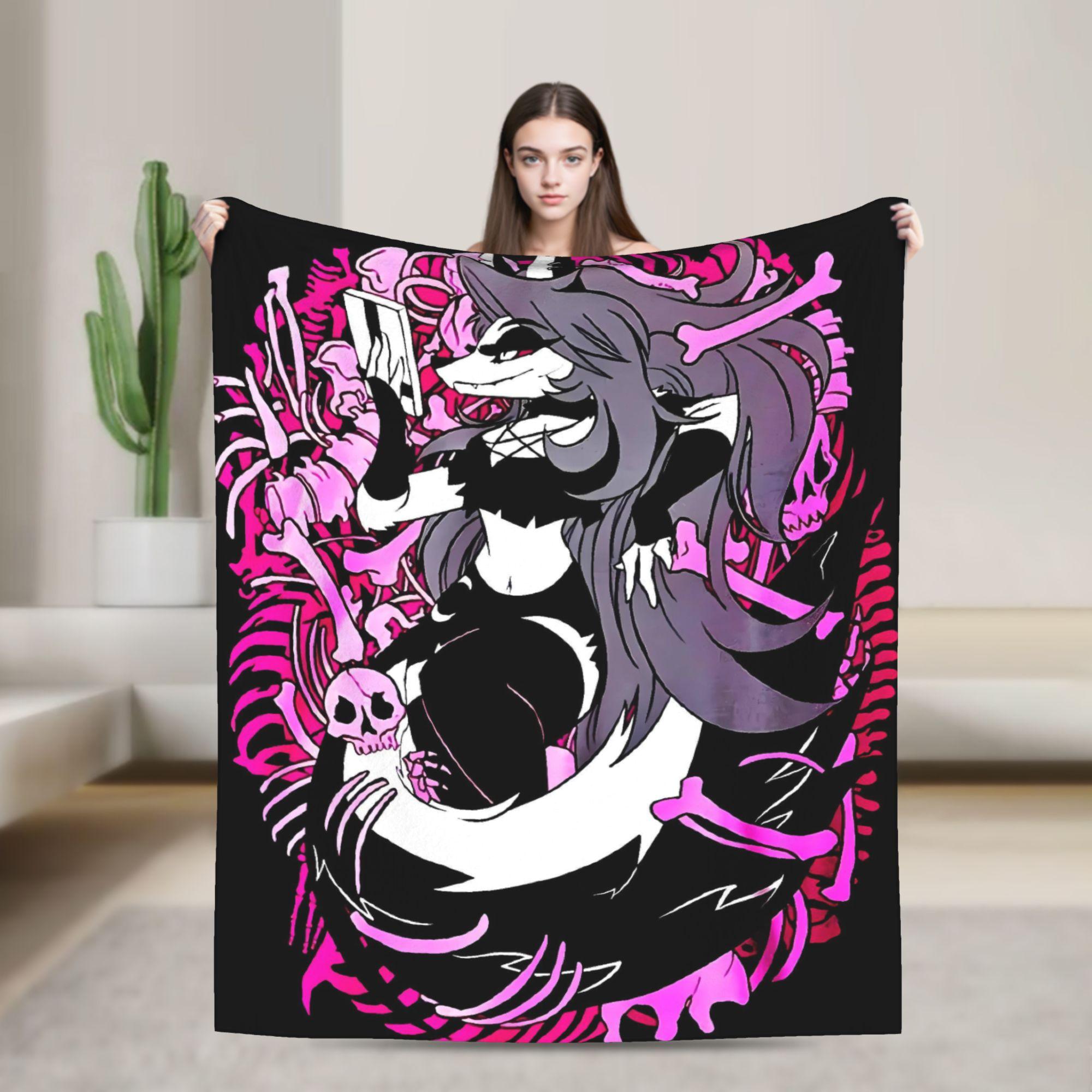 Soft Warm Blanket Decorative Helluva Boss Loona Throw Blanket  Flannel Bedspread For Outdoor Aesthetic Sofa Bed Cover 75X95CM
