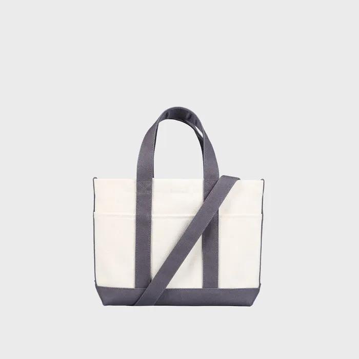 Primo Petit Canvas Tote Bag (Ivory/Gray)