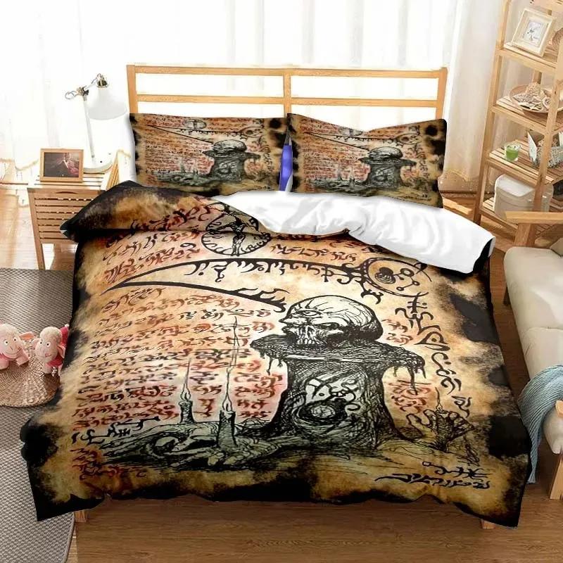 Demon Satanic Skull Duvet Cover Set Satan Bedding Sets Comforter Set Single Double King Quilt Cover Comforter Cover Set
