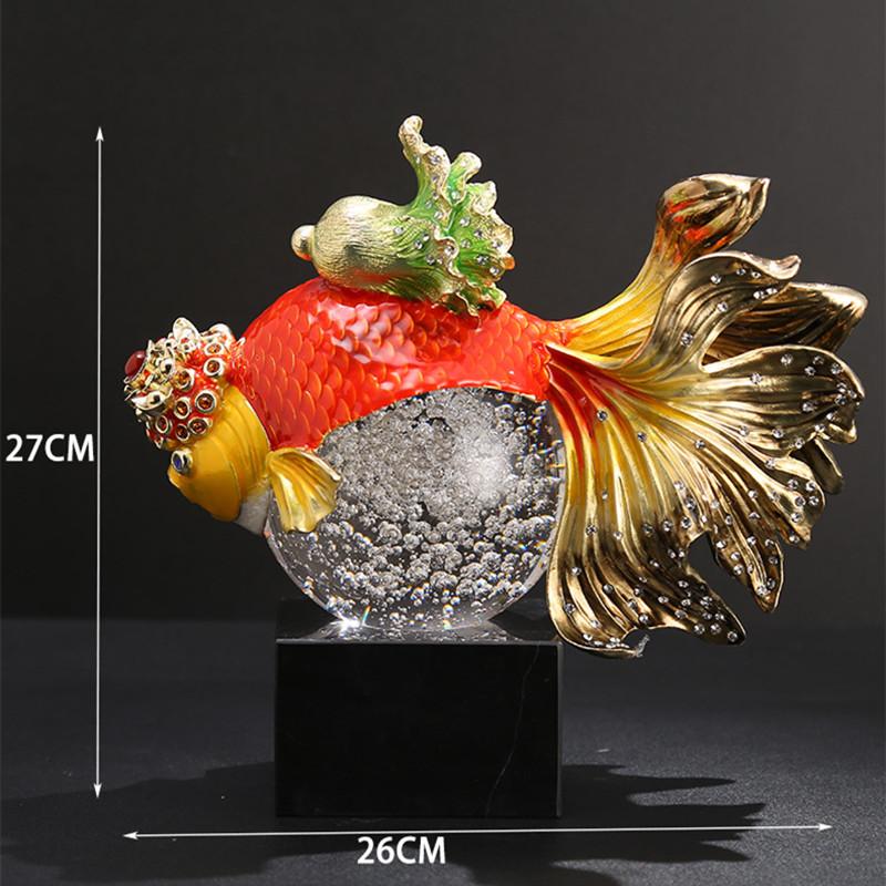 Home Decor Accessories Glass Enamel Ornaments Living Room Goldfish Crystal Ball Decorations Creative Gift for Store Opening