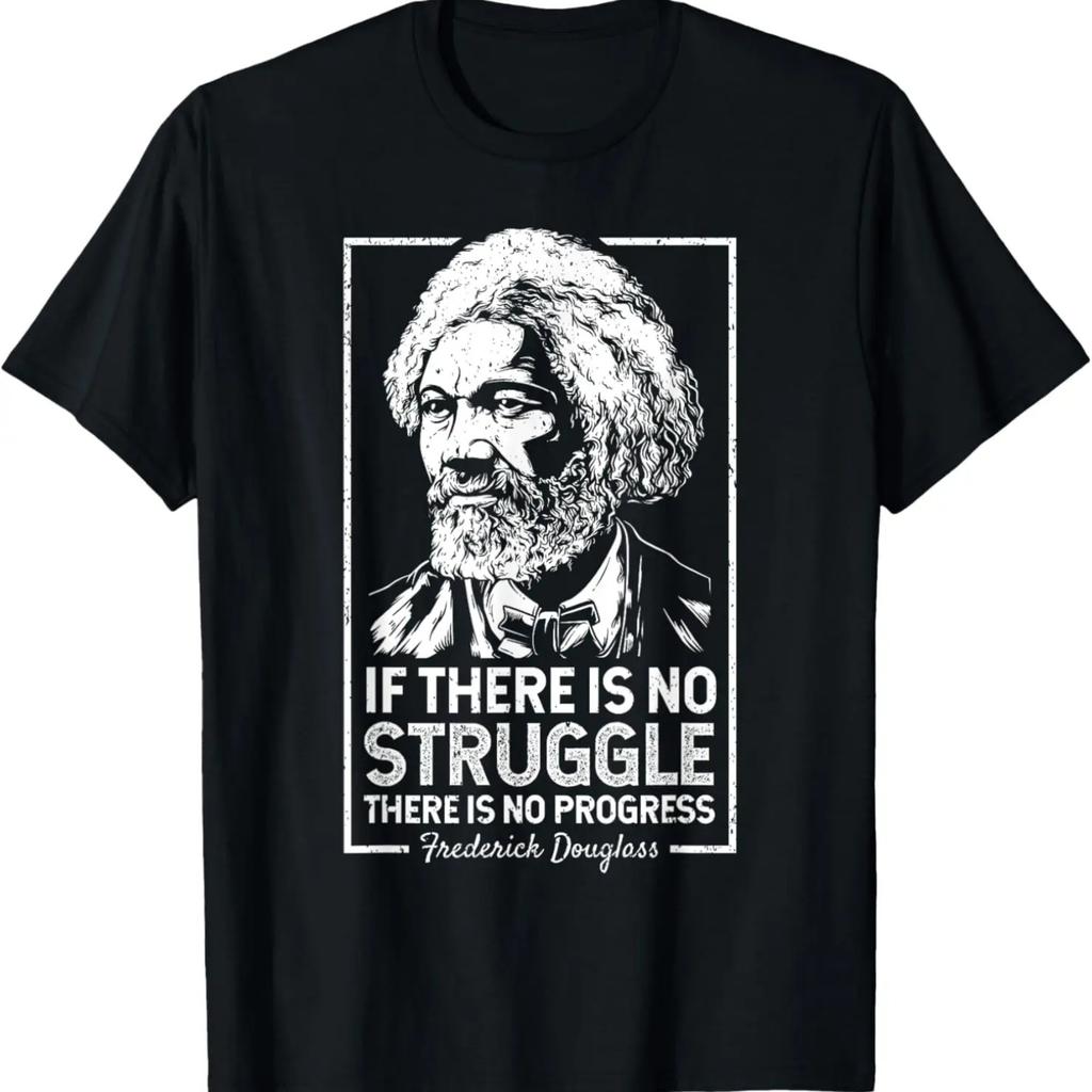 Frederick Douglas Senza Lotta Progresso Storia Nera T-shirt T-shirt