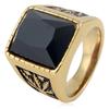Simple Men's Ring Hip-hop Personality Black Gemstone Ring Fashion Europe and America 2026