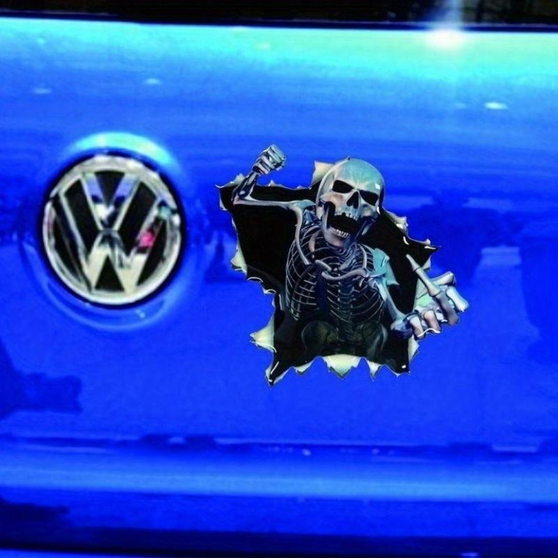 Car Vinyl Skull Skeleton Stickers Truck Window Wrap Decals Motorcycle Funny Sticker Car Styling Human Skeleton Badge