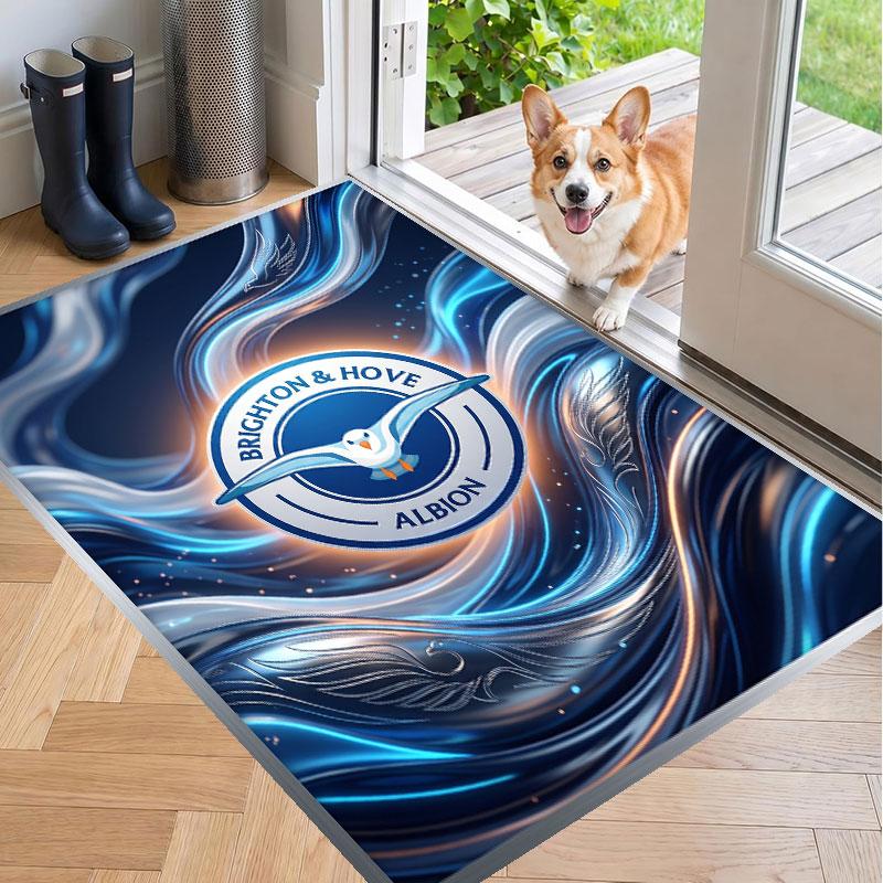 Soft Floor Carpet Brighton & Hove Albion Football Pattern Area Rug Decorative Mat For Home Room Decoration