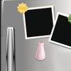 Mini Vase Fridge Stickers Flower Arrangement Cute Interesting Small Ornaments Refrigerator