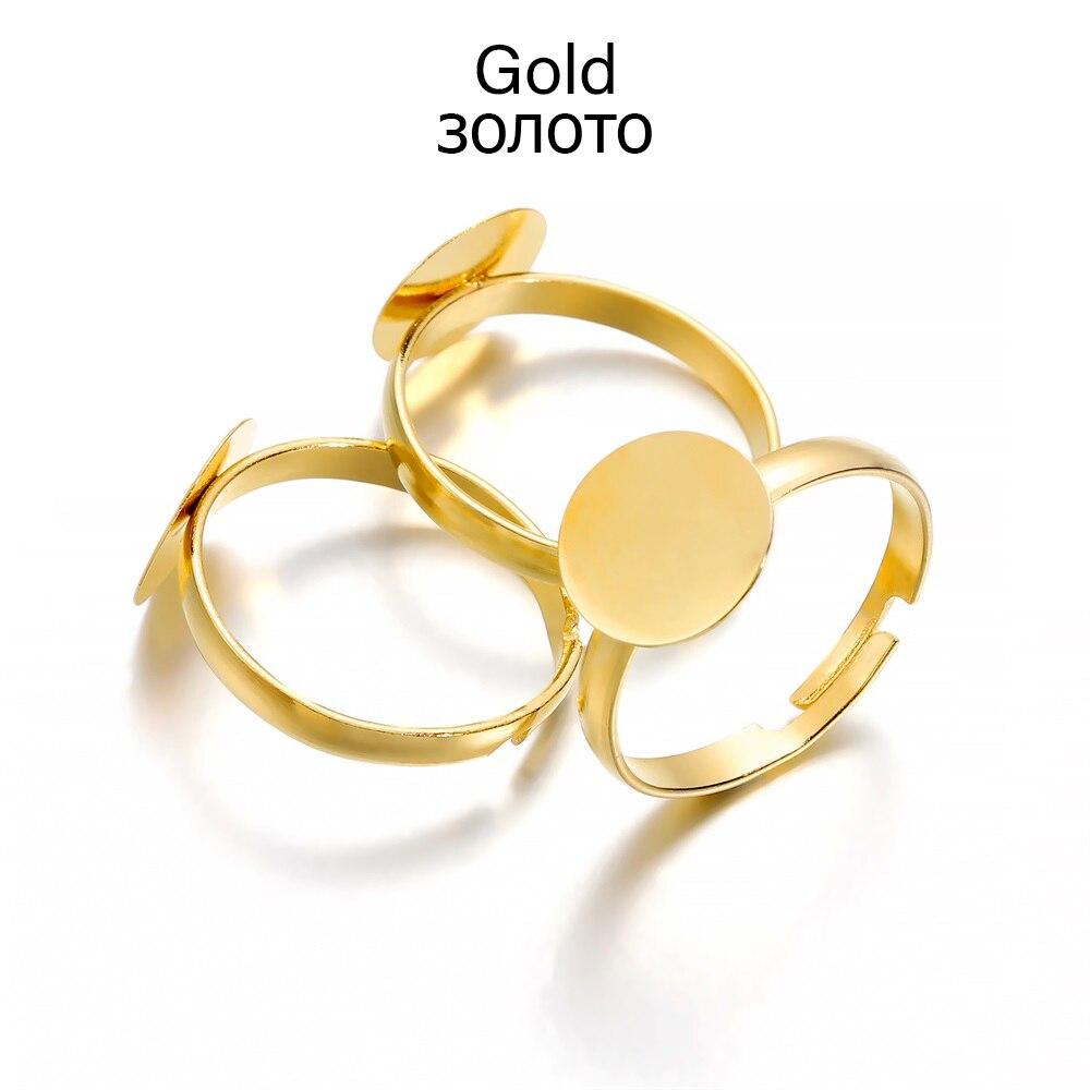 20 buc. 10 mm placare metalică inele goale plate Setare de bază aliaj de zinc reglabil pentru bricolaj inel bijuterii accesorii accesorii